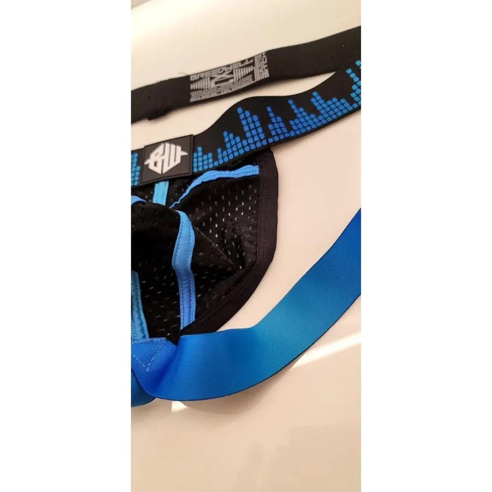 Breedwell Equalizer Jockstrap Black Blue Mesh Circuit Clubwear Men's XL